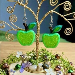 🍏 Sour Apple Glow Resin Dangles